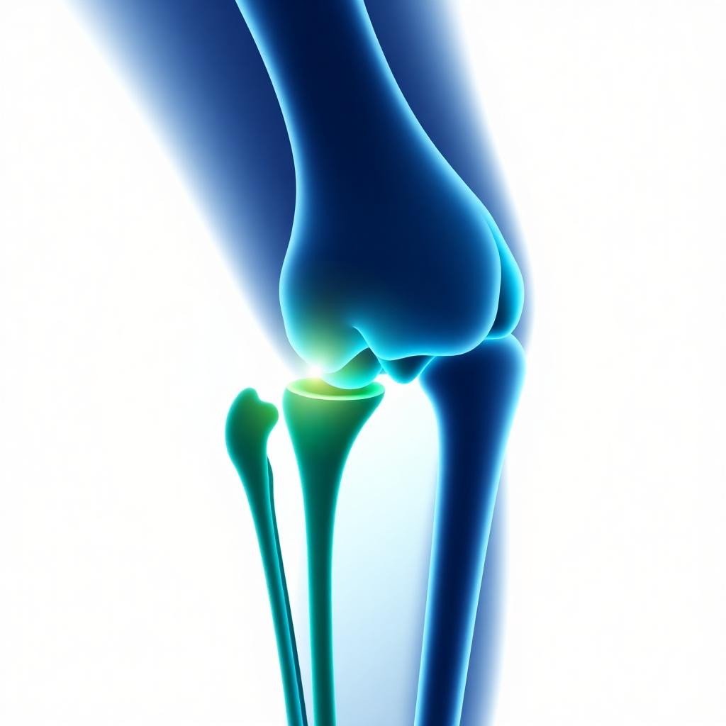 Illustration of a healthy human knee joint supported by Fitraflex
